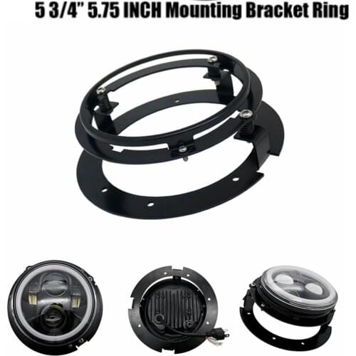 1pcs 5 3/4" Headlight Mounting Bracket Adapter Ring Kit Black Chrome for Motorcycle for 5 3/4 Inch 5.75-Inch LED Headlights