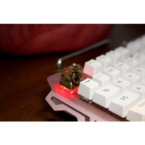 1pc Resin Hand-made Customized Key Cap 3D Stereoscopic Mechanical Keyboard Keycap For Gold Dragon Head With Ring