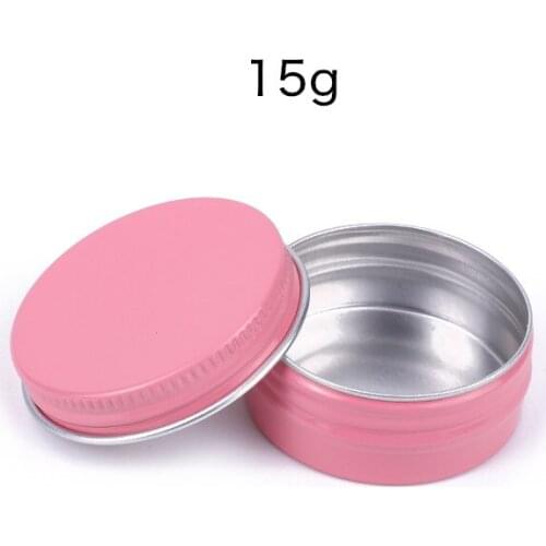 15g Pink Glitter Eyeshadow Makeup Face Cream Containers DIY Lip Balm Pills Party Favors Candies Mints Vitamins Metal Jars 50pcs