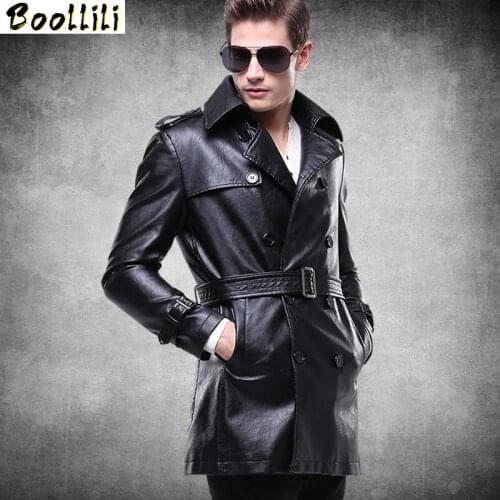 Boollili 2020 Hot Autumn Leather Jacket Men Motorcycle Leather Jacket Casual Slim Thin Stand Collar PU Leather Jackets Plus Size