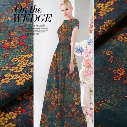 Digital inkjet silk crepe de chine fabric14 mm printing micro-transparent shirt dress chinese silk fabric wholesale silk cloth
