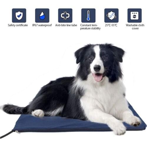 Heating Pads for Pet Dog Cat Electric Winter Warm Carpet for Animals Pet Waterproof Heater Mat Carpet Heated Pad 65x40cm