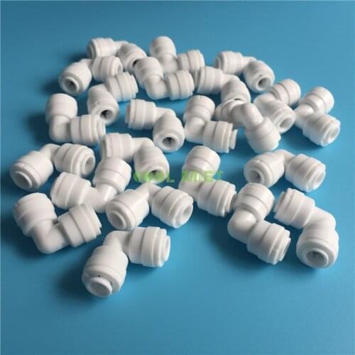 H145 Quality water purifier connector 1/4'' size elbow food grade POM plastic L-shaped corner quick-connect connectors 50pcs/lot