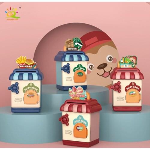 HUIQIBAO Children Mini Piggy Bank Ice Cream Shop Money Boxes Cash Coins Coffee Shop Saving Box Convenience Store ATM Bank Toys