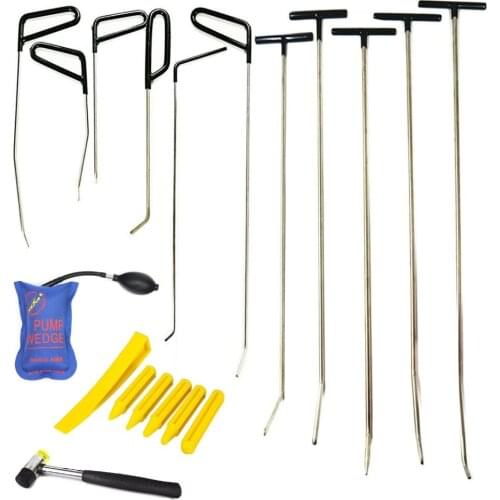 PDR Hook Tools Push Rod Black Car Crowbar Pump Wedge Paintless Dent Repair Tools Kits