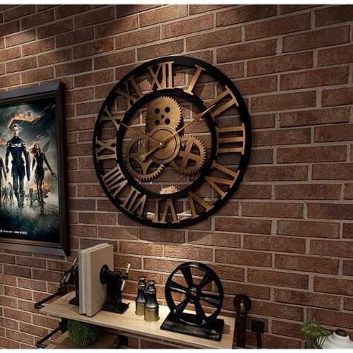 Creative retro wall clock fashion wall clock decorative gear wall clock living room wall clock