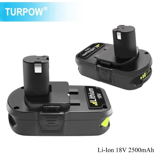 Turpow Rechargeable Battery 18V 2500mAh Li-Ion for Ryobi P104 P105 P102 P103 P107 Cordless Battery 2.5Ah