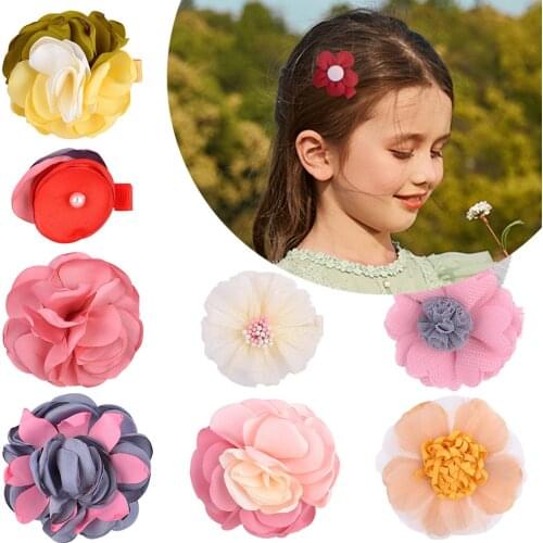 Fashion DIY Flower Hairpins for Girl Baby Kid Hair Clips Children Hair Pin Various Floral Hairpin Women Headwear Accessories