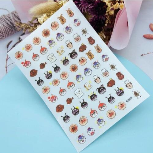 Cartoon Head Pattern Nail Art Sticker Self-adhesive Transfer Decal 3D Slider DIY Tips Nail Art Decoration Manicure Package