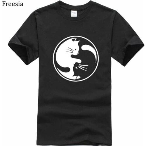 Men and Women 100% Cotton High Quality T-shirt Fashion Cute Cat Print Casual Knitted Top