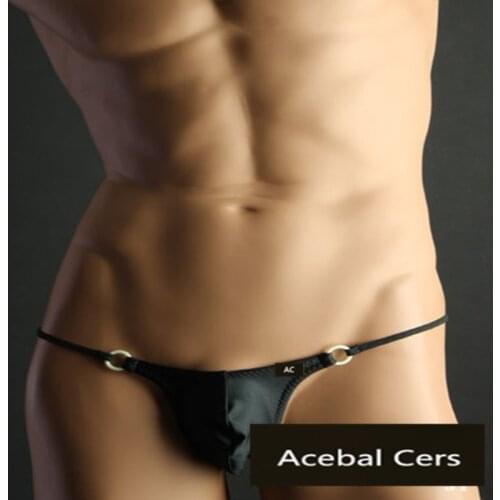 Acebal Cers 2017 Mens underwear cock ring Mens sexy ice silk Bikini Gay T-shirt Male Sensuality Crotch Gears G jockstrap