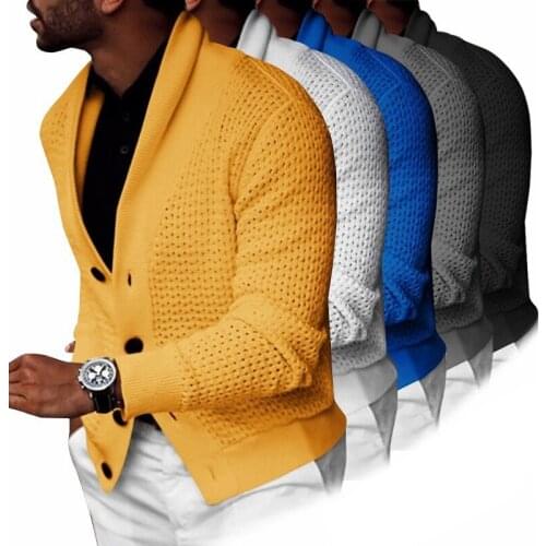 Autumn And Winter Mens Fashion Sweater Casual Lapel Button Thick Warm Sweatshirt Youth Single Breasted Cardigan Sweater Jacket