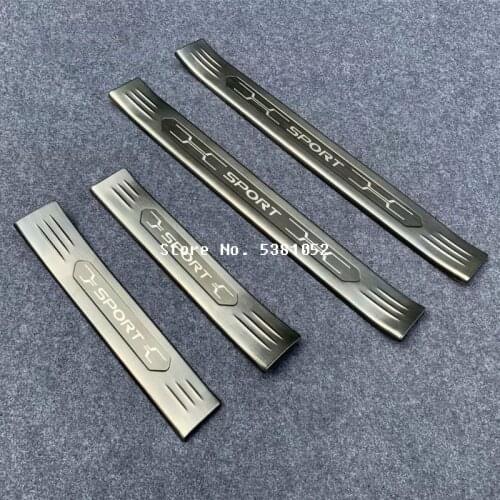 Car Door Sill Trim For Toyota RAV4 RAV-4 2019 2020 Accessories Stainless Scuff Plate Kick Guard Pedal Cover Protector Sticker