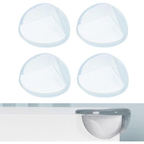 4pcs Table Corner Protector Child Safety Baby Protection Transparent PVC Round Soft Desk Guard edge double adhesive cushion 40mm