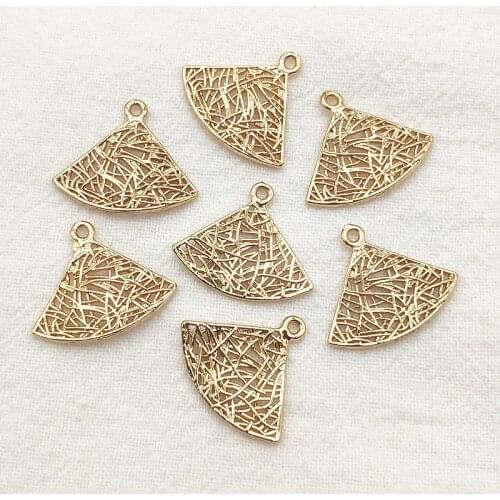 New arrival! 16X19mm 50pcs Copper Sector Shape Charm For Handmade Necklace Earring DIY Parts Jewelry Findings & Components