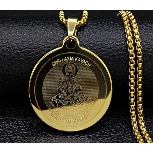 Fashion Yoga Buddhism Buddha Stainless Steel Necklace for Women Gold Color Statement Necklace Jewelry collares N19392S05