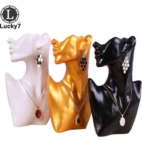 Necklace Jewelry Display Counter Showcase Resin Pendant Bust Holder Earring Necklace Figurine Display Stand Resin Portrait Frame