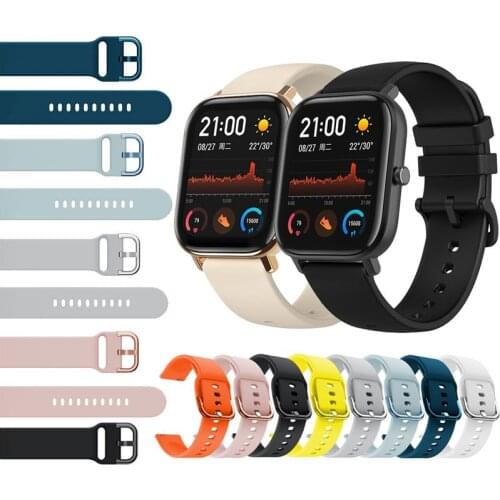 Sport Silicone Watchband Strap for Xiaomi Huami Amazfit GTS/GTR 42mm/ Bip Lite Smart Watch Bracelet Band Colorful Replace Correa