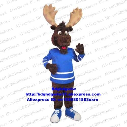 Brown Reindeer Moose Elk Wapiti Caribou Alces Deer Mascot Costume Cartoon Character Live-dressed Musical Pantomime zx1138
