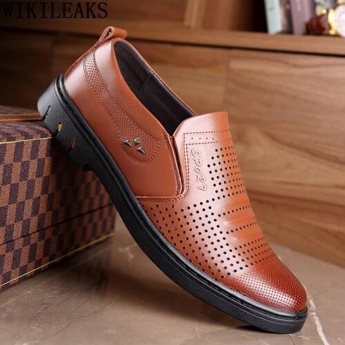 Luxury Brand Slip on Shoes Men Black Loafers Summer Shoes Men Brown Leather Casual Shoes Man Zapatillas De Hombre Chaussures