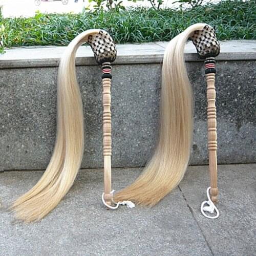 Peach Handle Really Ponytail Whisk Buddha Dust Tai Chi Whisk Magic Manual Exorcise Evil Spirits Whisk Taoism Whisk