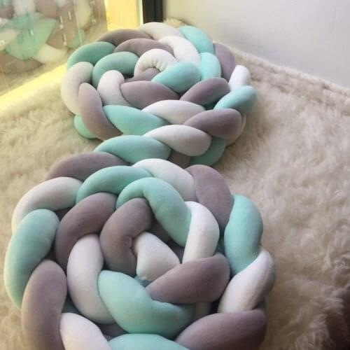 1M 2M 3M 300CM Bumpers in the crib Solid Color Kids Children Cot Knot Cushion For Newborn Baby Protector Pillow Room Bed Bumper