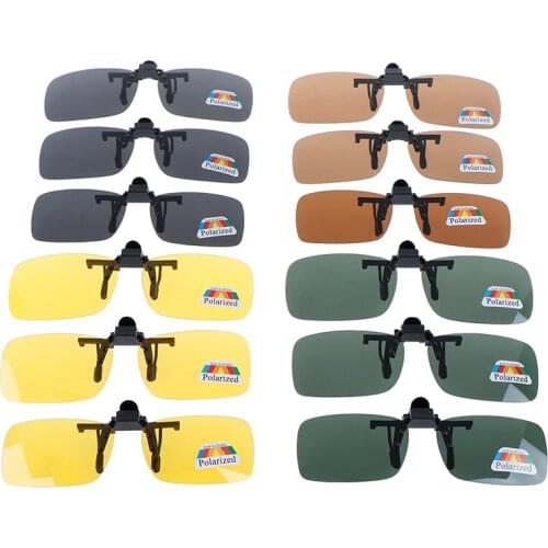 1pc high quality Unisex Clip-on Polarized Day Night Vision Flip-up Lens Driving Glasses UV400 Riding Sunglasses for Outside