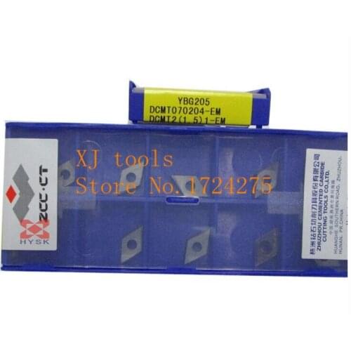 10Pcs DCMT070204 EM YBG205 CNC blade alloy carbide cutting tool carbide inserts Processing of Stainless steel