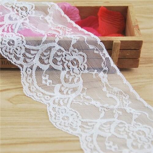100mm Polyester Lace Trim White Fabric Sewing Accessories Cloth Wedding Dress Decoration Ribbon Craft Supplies 100yards L876