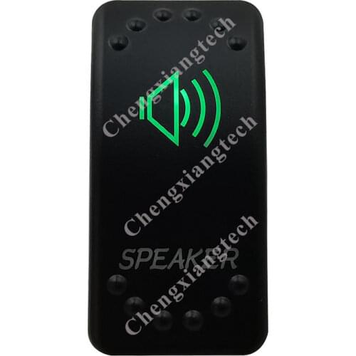 12V/24V Car Boat 3 Pins SPST ON/OFF Green & Blue Led Light Rocker Toggle Switch Speaker for Carling ARB Narva 4x4