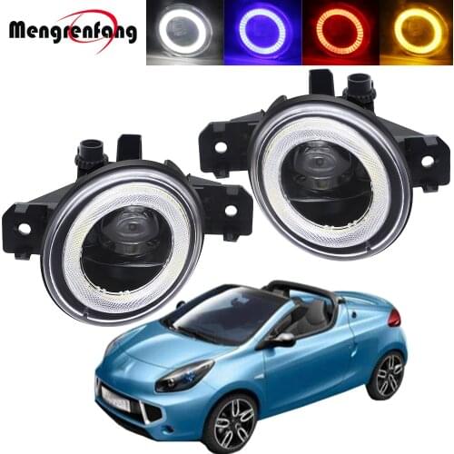 2in1 Function Car LED Fog Light With Angel Eye Daytime Running Lamp DRL 30W 8000LM 12V For Renault Wind Convertible 2010-2015
