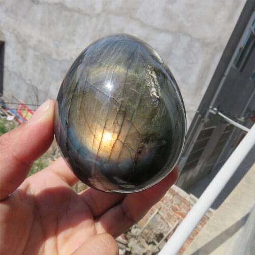 386g AAA Natural Madagascar Labradorite Crystal Egg Mineral Specimen Crystal Clusters Reiki Healing Home Decoration
