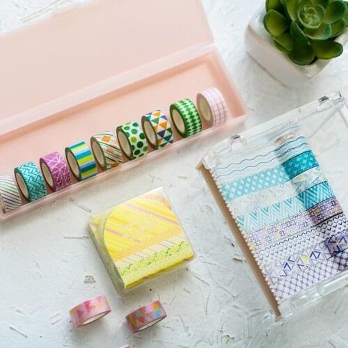 4 Rolls/pc Mini Washi Tape 10mmx3m Decoration DIY Scrapbook Masking Tape Planner Diary Album Stickers Tapes School Supplies