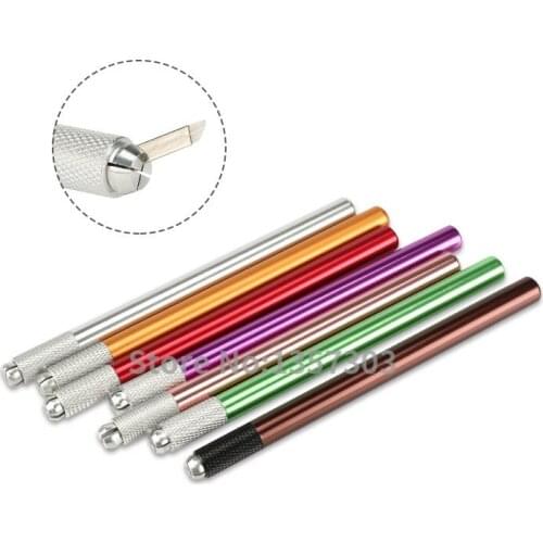 5 colour 5 Pcs Microblade stift Aluminum alloy Manual tattoo pen for permanent makeup Microblading pen Eyebrow tattoo tebori pen