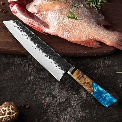 8 Inch Professional Damascus Stainless Steel Kitchen Sharp Chefs Knife Handle color random