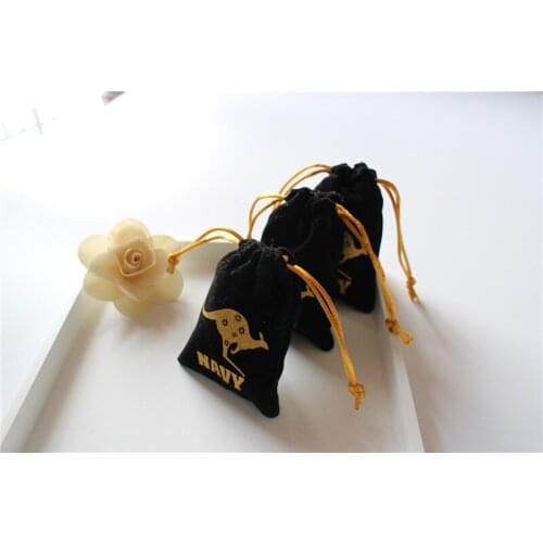 Velvet bag customized gold Logo velvet Gift Bags velvet Jewellry drawing Pouch