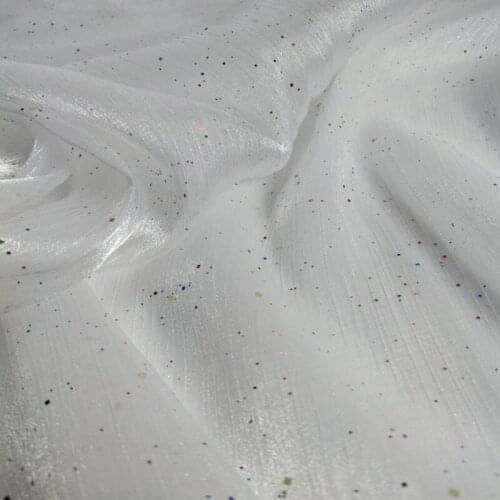 Glitter Shiny Crepe Organza Fabric Bronzed Tulle Gauze Mesh Fabric for Dress,Black,White,Blue,Red,Purple,by the meter