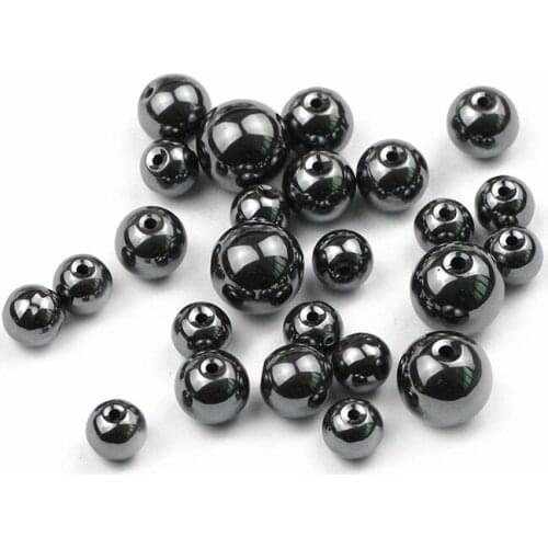 Natural Stone Beads Black Hematite Round Loose Beads For Jewelry Making DIY Bracelet necklace Accessories 15'' 2/3/4/6/8/10/12mm