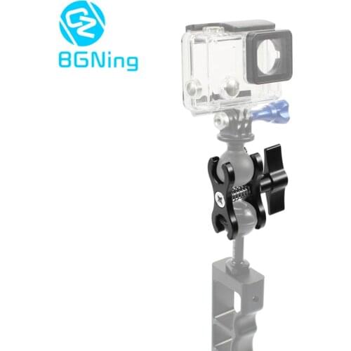 CNC Two-Hole Butterfly Clip Clamp Light Arm Tripod Holder Mount Adapter Ball Head Sports Action Camera Bracket Diving Accessory