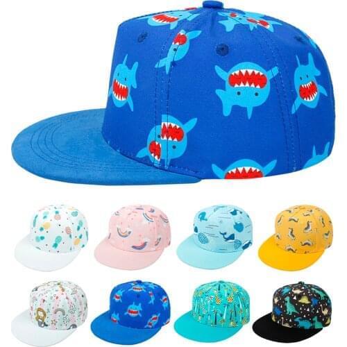 Cartoon Print Soft Visor Bucket Childrens Baseball Caps Boys And Girls Baby Cartoon Print Shade Hip Hop Sun Hat For Boys Girl