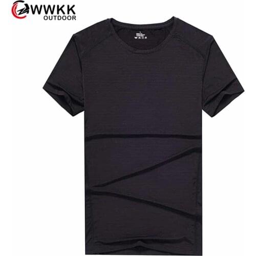 WWKK New Mens Solid Color T-Shirt Summer Breathable Breathable Mountaineering Short Sleeve Top Shirt Casual Tee Hiking T-Shirts