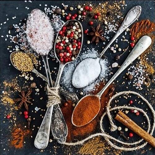 DIY Diamond Art Painting Seasoning Drill Round Diamond Embroidery Picture Rhinestone Diamond Mosaic Cartoon Home Decor