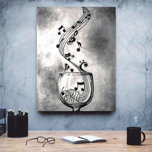 Canvas Painting Hd Music Wine Glass Printed Home Cartoon Cool Decoration Gift Pictures Poster Wall Art For Living Room Artwork