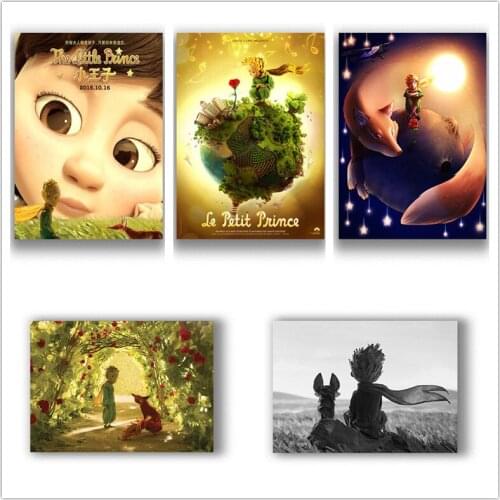 Classic anime Le Petit Prince Wall Stickers White Coated Paper Prints Home Decoration Livingroom Bedroom Bar Home