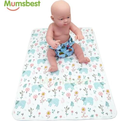 [Mumsbest]Newborn Baby Changing Mat Washable Travel Nappy Mattress Pad Waterproof Newborn Baby Changing Mat Cover Size 70cmx50cm