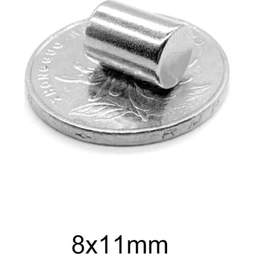 5~100PCS 8*11 Round Cylinder Rare Earth Magnet disc N35 Powerful Strong Neodymium NdFeB Magnet 8x11mm Permanent magnet 8x11 mm