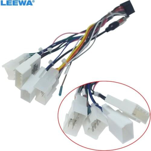 LEEWA 5set 16P Car Head Unit Wire Harness Adapter For Toyota OEM Car Radio Harness With 4-Terminal #CA2017