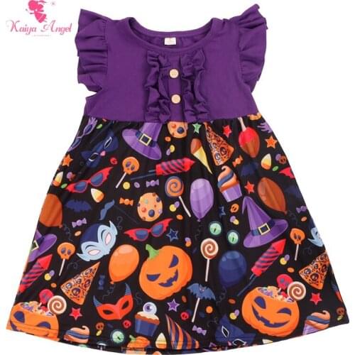 2017 Kaiya Hot Fashion Kids Clothes Girls Hot Summer Baby Summer Lovely Halloween Pumpkin Party Wedding Princess Toddler Dresses