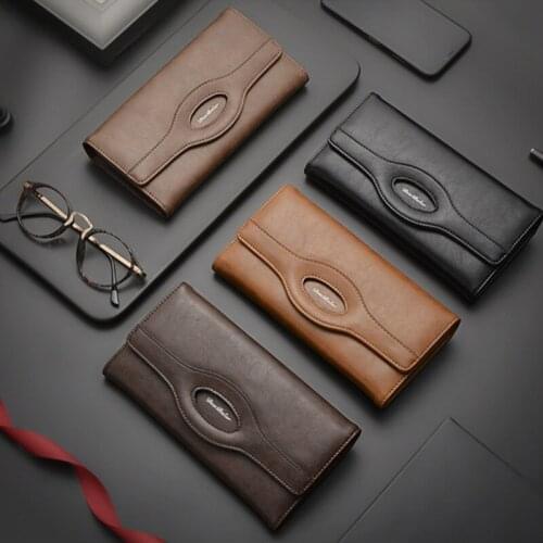 Mens wallet European and American retro short mens wallet Crazy horse leather zipper wallet multifunctional waterproof wallet