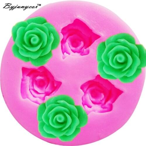 M516 Epoxy UV Resin Rose Silicone Mold Flower Mold Sugarcraft, Fondant, Jewelry Making, Chocolate Cabochon Candy,4.6*1cm